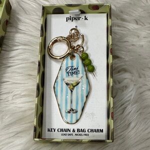 Piper K Martini Key Chain & Bag Charm
